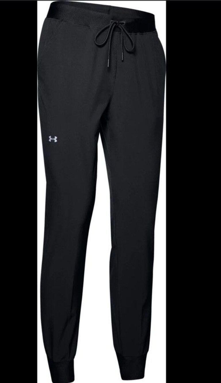 Under Armour HeatGear Joggers Womens Medium M Black Loose Fit Athletic Pants